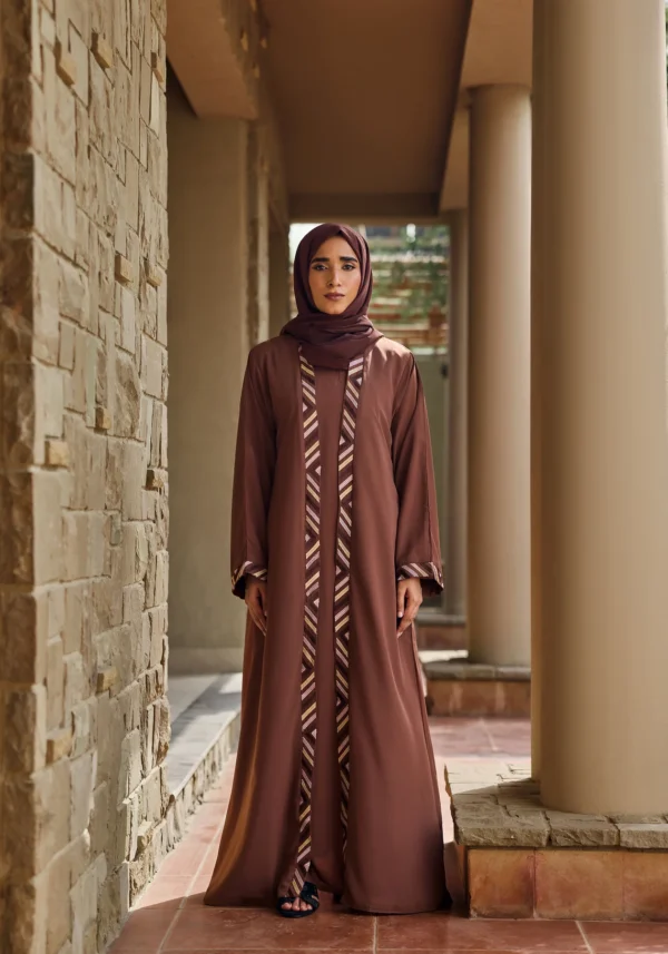 Brown Embroidery Inner Abaya